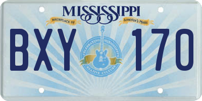 MS license plate BXY170