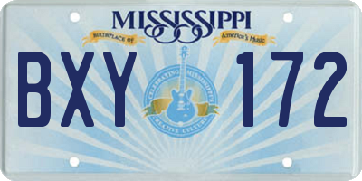 MS license plate BXY172