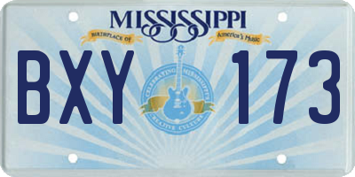 MS license plate BXY173