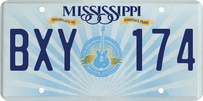 MS license plate BXY174