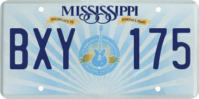MS license plate BXY175