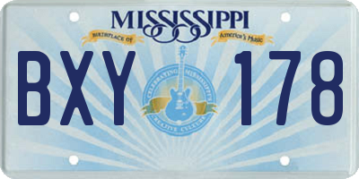 MS license plate BXY178