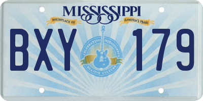 MS license plate BXY179