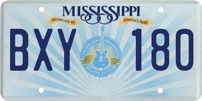 MS license plate BXY180