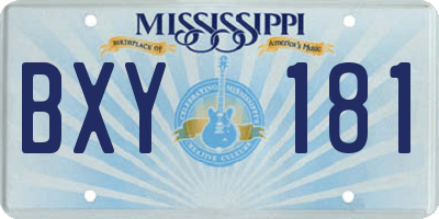 MS license plate BXY181