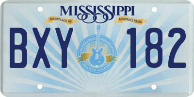 MS license plate BXY182