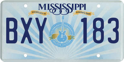 MS license plate BXY183