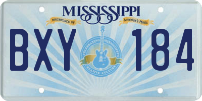 MS license plate BXY184