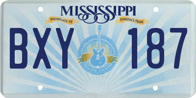 MS license plate BXY187