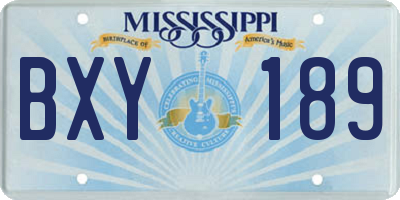 MS license plate BXY189