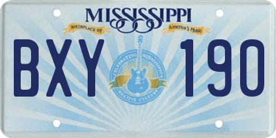 MS license plate BXY190