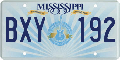 MS license plate BXY192