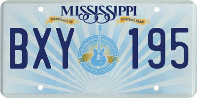MS license plate BXY195