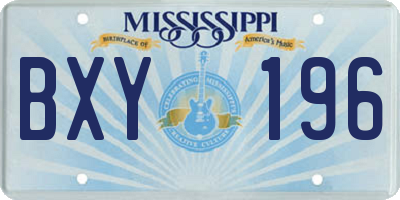 MS license plate BXY196