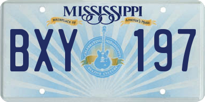 MS license plate BXY197