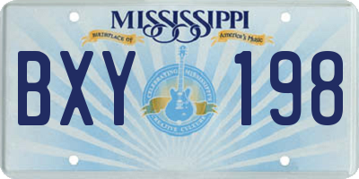 MS license plate BXY198
