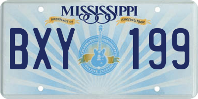 MS license plate BXY199