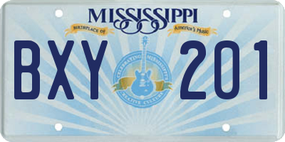 MS license plate BXY201