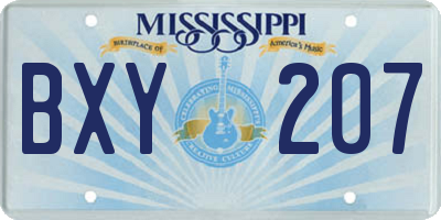 MS license plate BXY207