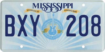 MS license plate BXY208