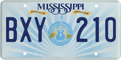 MS license plate BXY210