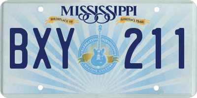 MS license plate BXY211