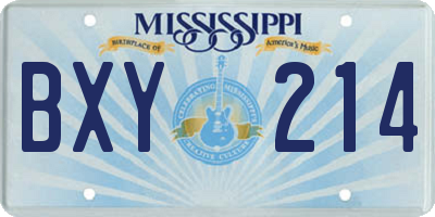 MS license plate BXY214