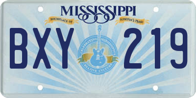 MS license plate BXY219