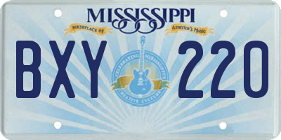 MS license plate BXY220