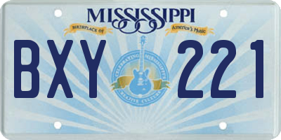 MS license plate BXY221