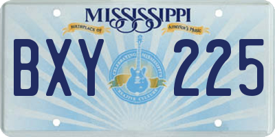 MS license plate BXY225