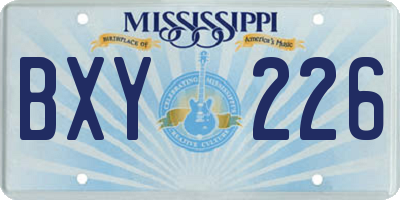 MS license plate BXY226