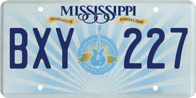 MS license plate BXY227