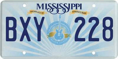 MS license plate BXY228