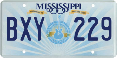 MS license plate BXY229