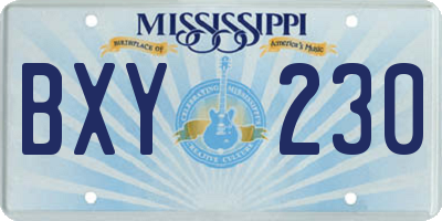 MS license plate BXY230