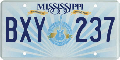 MS license plate BXY237