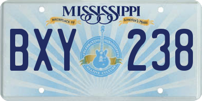 MS license plate BXY238