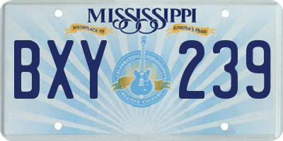 MS license plate BXY239