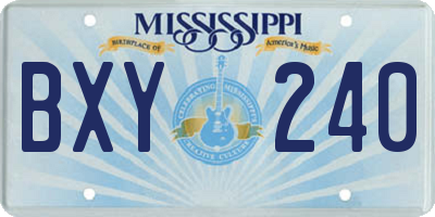 MS license plate BXY240