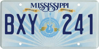 MS license plate BXY241