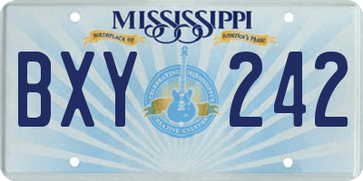 MS license plate BXY242