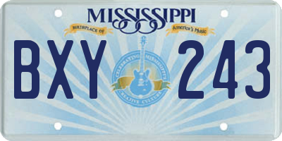 MS license plate BXY243