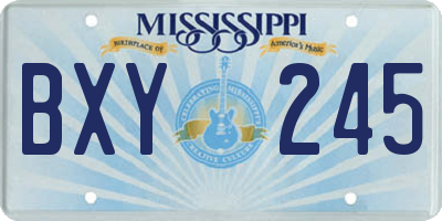 MS license plate BXY245