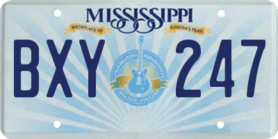 MS license plate BXY247