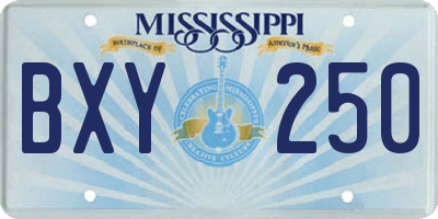 MS license plate BXY250