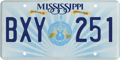 MS license plate BXY251