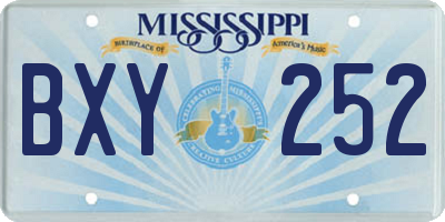MS license plate BXY252