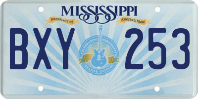 MS license plate BXY253
