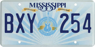 MS license plate BXY254